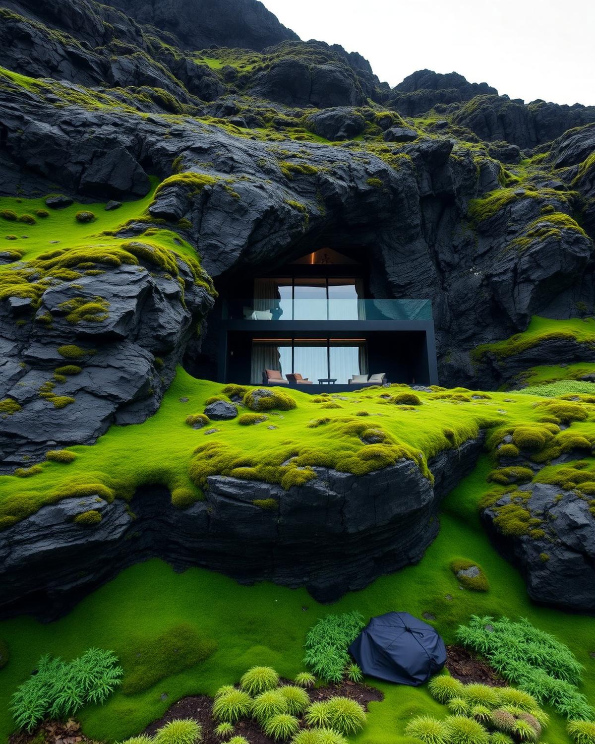 The Moss House luxury resort carved into Icelandic basalt